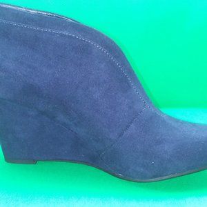 Lauren Blakwell Navy Wedge Boots